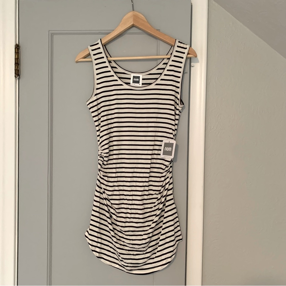 NWT Nom Maternity Tank, Black/White Stripes, Size XS